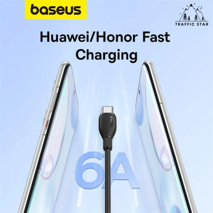 Baseus Pudding Series Fast Charging Cable With High-Speed Data Transmission USB-A to Type-C 100W 6A 1.2M