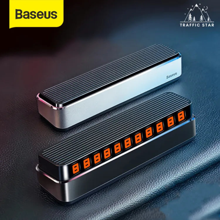 Baseus Alloy Car Temporary Parking Card Telephone Number Holder Number Plate Car Luminious Car Accessories