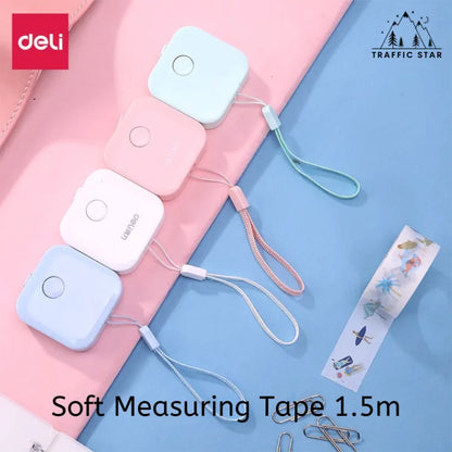 Deli Soft Measuring Tape 1.5m (ပေတိုင်းကြိုးခွေအပျော့ ၁.၅ မီတာ)