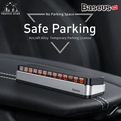 Baseus Alloy Car Temporary Parking Card Telephone Number Holder Number Plate Car Luminious Car Accessories