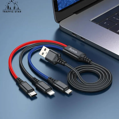 Hoco X76 Charging Cable 3in1 2A Lighting / Micro USB / Type C Charging Cable