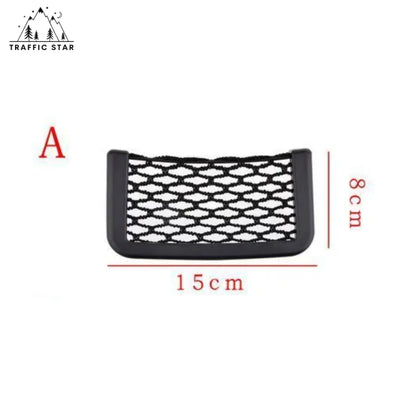 Car Storage Net Phone Holder Little Things Organizer Storage Pocket(ကားအတွင်းခန်းတွင် ကပ်၍ရသော ထည့်စရာနေရာ)