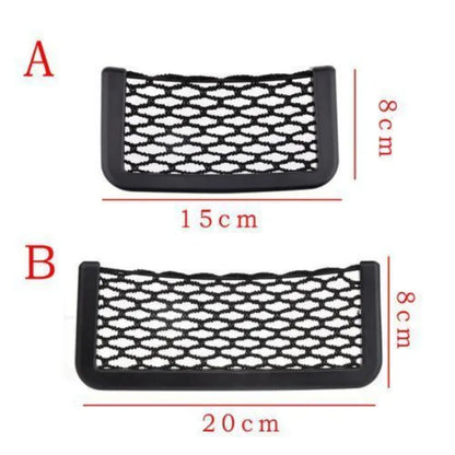 Car Storage Net Phone Holder Little Things Organizer Storage Pocket(ကားအတွင်းခန်းတွင် ကပ်၍ရသော ထည့်စရာနေရာ)