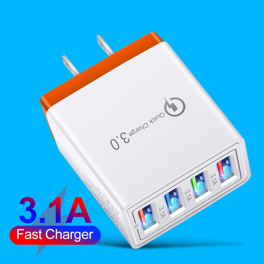 Phone charger 5V/3.1A Quick Charger 4 ports US plug adapter 3.0 Model usb charger