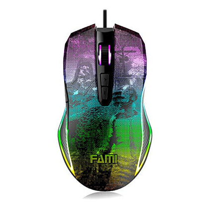 FAMI MG106 Gaming Mouse 7 Buttons, Adjustable 8000 DPI