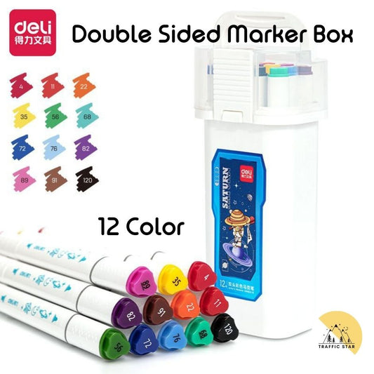 Deli Double Sided Artist Marker 12 Color Box