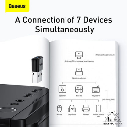 Baseus BT 5.0 USB Adapter Receiver For Keyboard Mouse, BT Speaker, Game Controller