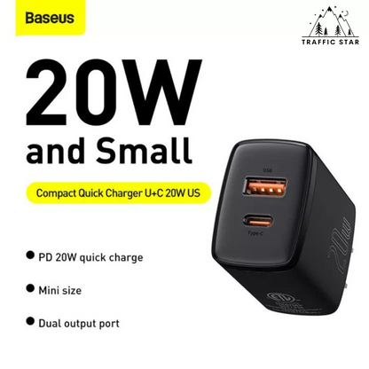 Baseus 20W USB and Type C Dual Fast Charger