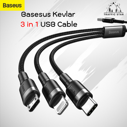 Baseus fast charging cable 3 in 1 USB Cable, Multi cable - Micro, Type C, Lightening